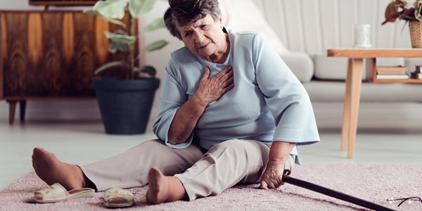 Elderly woman on the ground